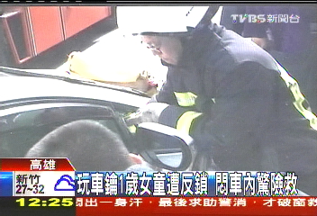 玩車鑰1歲女童遭反鎖　悶車內驚險救