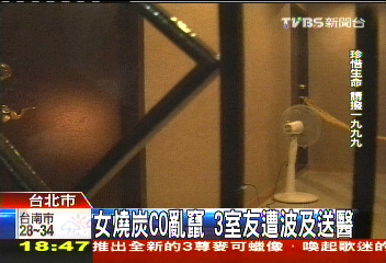 女燒炭CO亂竄 3室友遭波及送醫