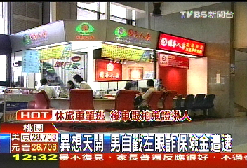 異想天開 男自戳左眼詐保險金遭逮
