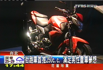 街跑車首推250C.C. 滿足男性重車夢想