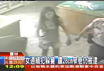 女通緝犯躲警　鑽28公分窄巷仍被逮