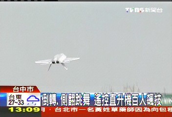倒轉、側翻跳舞　遙控直升機百人飆技