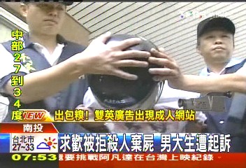 求歡被拒殺人棄屍 男大生遭起訴