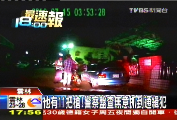 他有11把槍！　警察盤查無意抓到通緝犯