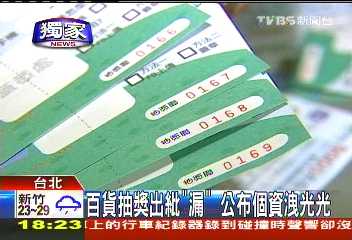 〈獨家〉摸彩券貼服務台!中獎洩個資 百貨挨批