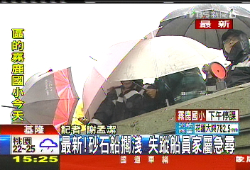 〈快訊〉砂石船擱淺！　失蹤台籍船員家屬急尋