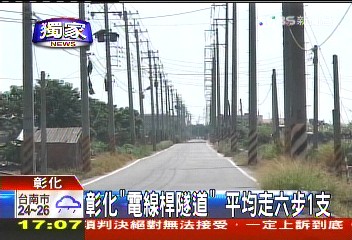 〈獨家〉彰化「電線桿隧道」　平均走6步1支