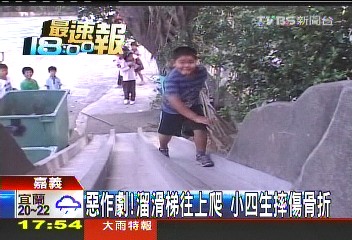 同學溜滑梯往上爬　小四生被撞摔傷骨折