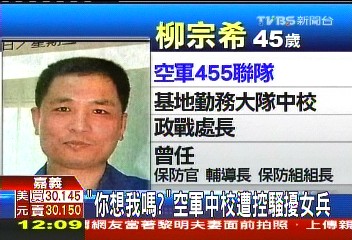 「你想我嗎」? 空軍中校遭控騷擾女兵