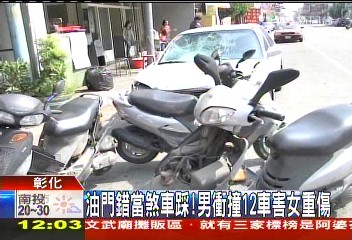 油門錯當煞車踩! 男衝撞12車害女重傷