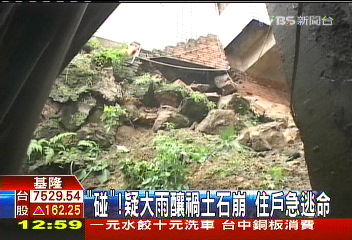 「碰」!疑大雨釀禍土石崩 住戶急逃命