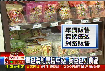 單包裝紅棗屬中藥　藥膳包列食品