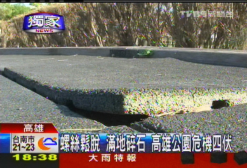 〈獨家〉螺絲鬆脫、滿地碎石　高雄公園危機四伏