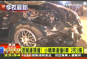 酒駕連環撞!小轎車連撞6車 2死3傷