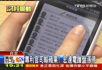 專利官司輸蘋果! 宏達電護盤漲停