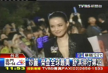 「妙麗」榮登全球最美 舒淇排行第29