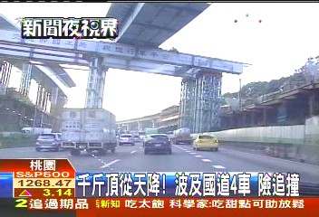 千斤頂從天降!波及國道4車 險追撞