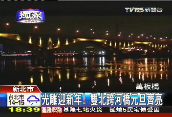 〈獨家〉光雕迎新年! 雙北跨河橋元旦齊亮