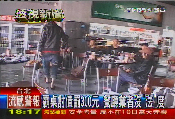 「罪」輕罰300! 黑衣人霸桌「無咧驚」