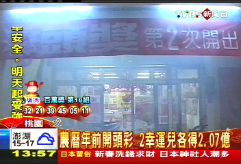 農曆年前開頭彩　2幸運兒各得2.07億