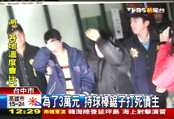 為了3萬元　持球棒鋸子打死債主