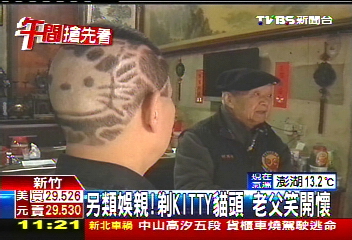 另類娛親!剃Kitty貓頭 老父笑開懷