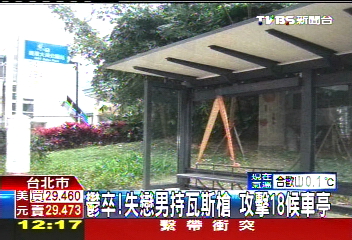 鬱卒!失戀男持瓦斯槍 攻擊18候車亭