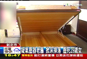 疑氣壓器老舊!掀床掉落 壓死29歲女