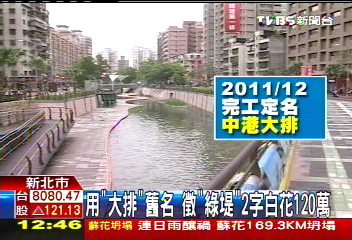 用「大排」舊名 徵「綠堤」2字白花120萬
