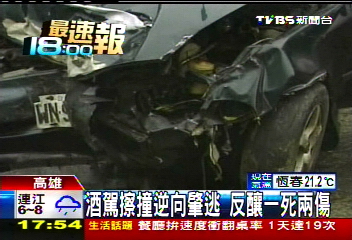 酒駕擦撞逆向肇逃　反釀1死2傷