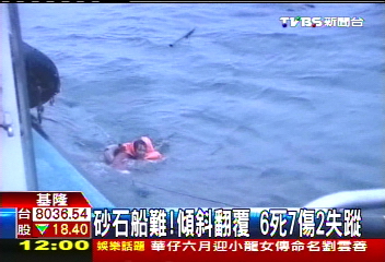 〈獨家〉風強吹翻砂石船? 傾斜翻覆6死2失蹤