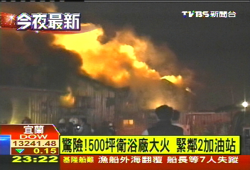 驚險!500坪衛浴廠大火 緊鄰2加油站