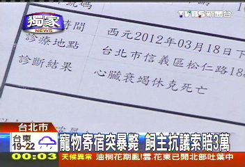 〈獨家〉寵物寄宿突暴斃 飼主抗議索賠3萬