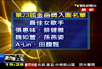 金曲獎/〈快訊〉第23屆金曲獎 公布流行音樂入圍名單
