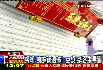 蟑螂、蜘蛛網遍佈！　豆漿店9客中毒