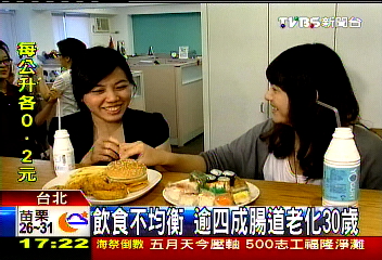 飲食不均衡　逾4成腸道老化30歲