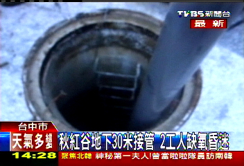 秋紅谷地下30米接管　2工人缺氧昏迷