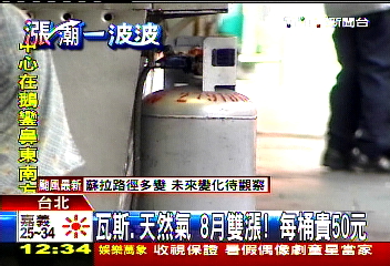 瓦斯、天然氣8月雙漲! 每桶貴50元