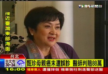 腹瀉、便血求醫 甄珍母腸癌診成痔瘡