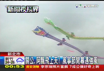 關公、阿飄飛上天！　風箏節開幕遇強風