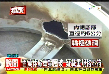 〈獨家〉百萬休旅車鋼圈破 疑載重規格不符