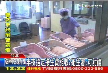 拋「夜間」指定接生費　衛署傾向「同意」