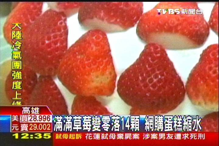 超豐富網購蛋糕　民怒收到草莓減半