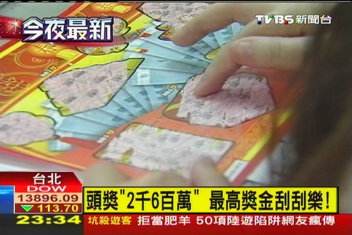 頭獎「2千6百萬」　最高獎金刮刮樂