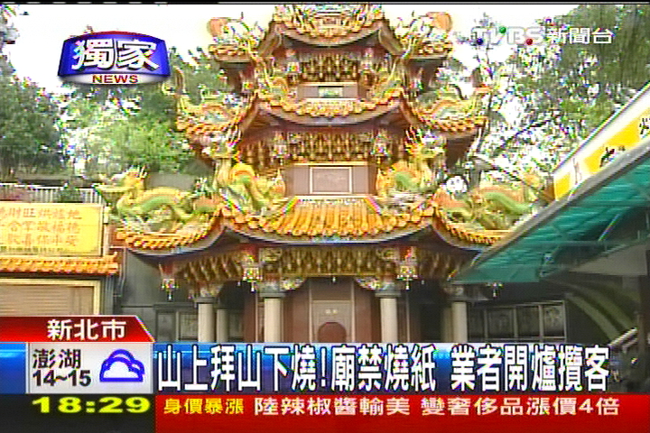 〈獨家〉山上拜山下燒！廟禁燒紙　業者開爐攬客