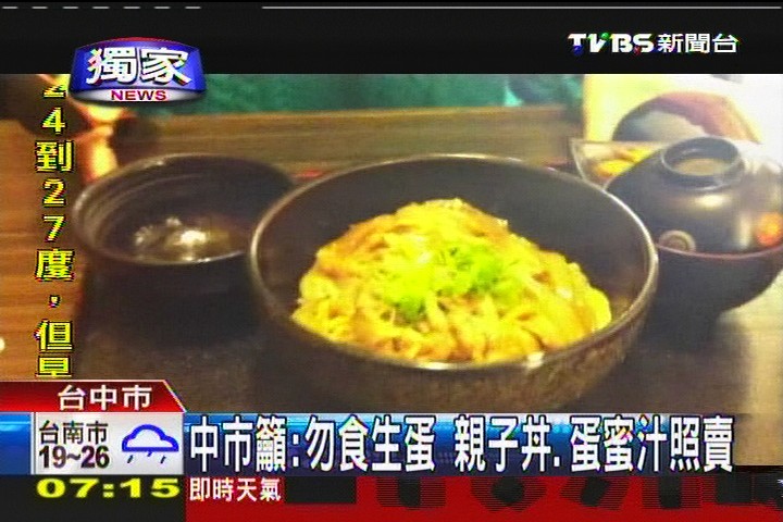 〈獨家〉中市籲:勿食生蛋 親子丼、蛋蜜汁照賣