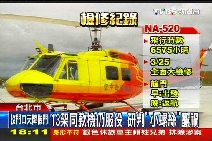 汰換前卻出事 追蹤掉門直升機