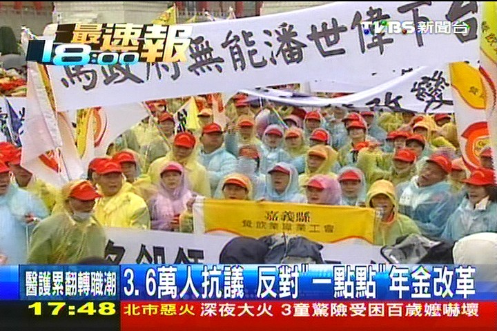 3.6萬人抗議　反對「一點點」年金改革