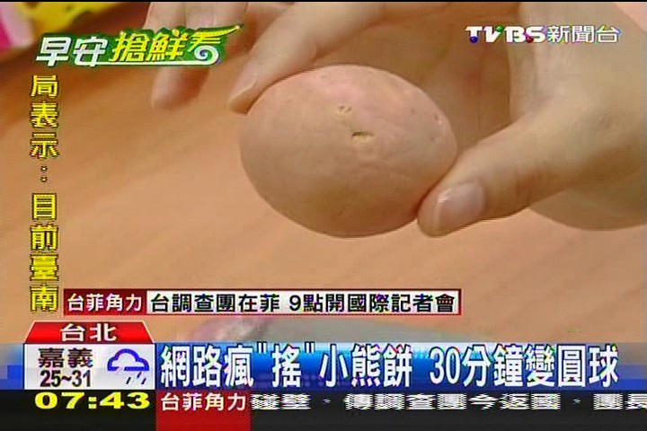 網路瘋「搖」小熊餅 30分鐘變圓球