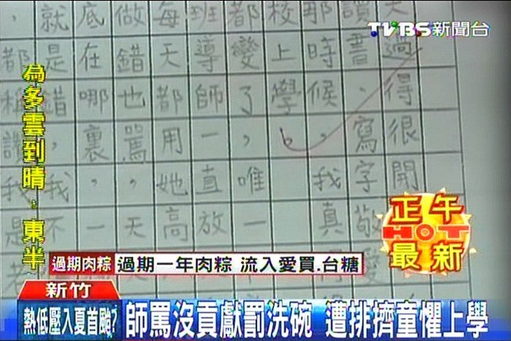 師罵沒貢獻罰洗碗　遭排擠童懼上學